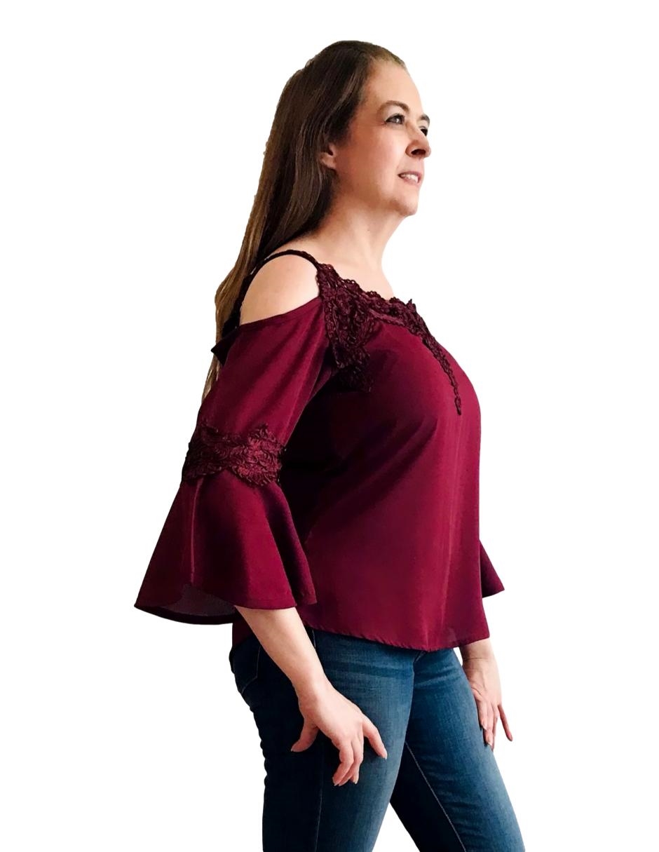 Foto 7 | Blusa D'noel Color Tinto Diseño Formal