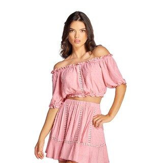 Foto 2 | Blusa Farol Top de Hombros Descubiertos para Dama - Mundo Terra