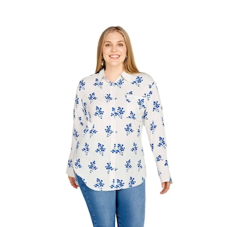 Foto 2 | Camisa con Estampado Floral con Botón Delantero - Mundo Terra