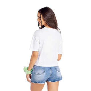 Foto 3 | Camiseta de Hombros Caídos con Estampado - Mundo Terra