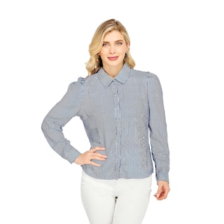 Foto 2 | Camisa Larga con Detalle En Hombros De Rayas - Mundo Terra