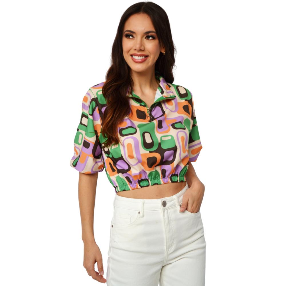 Blusa Tipo Chamarra ROMAN FASHION BL-JUL-2025-LIMA-TR-ALL color Naranja