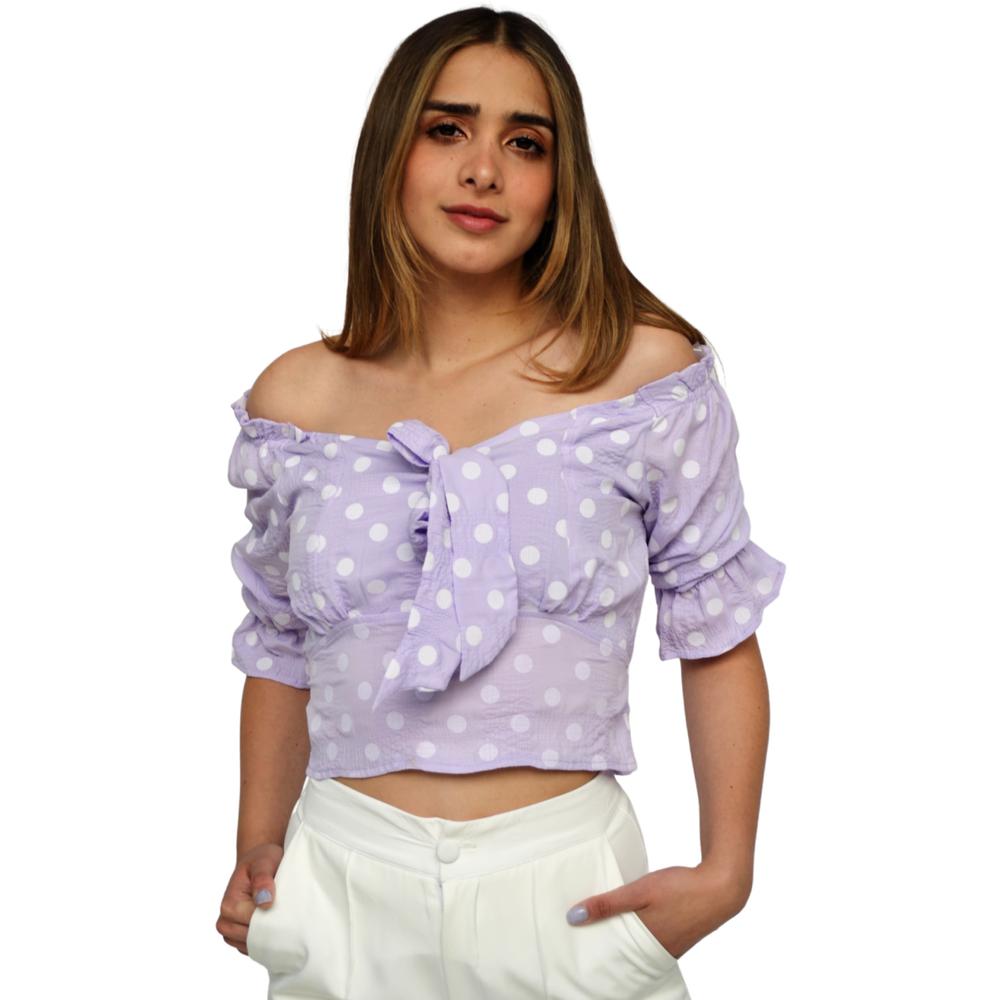 Crop Top Roman Fashion 0614 Púrpura