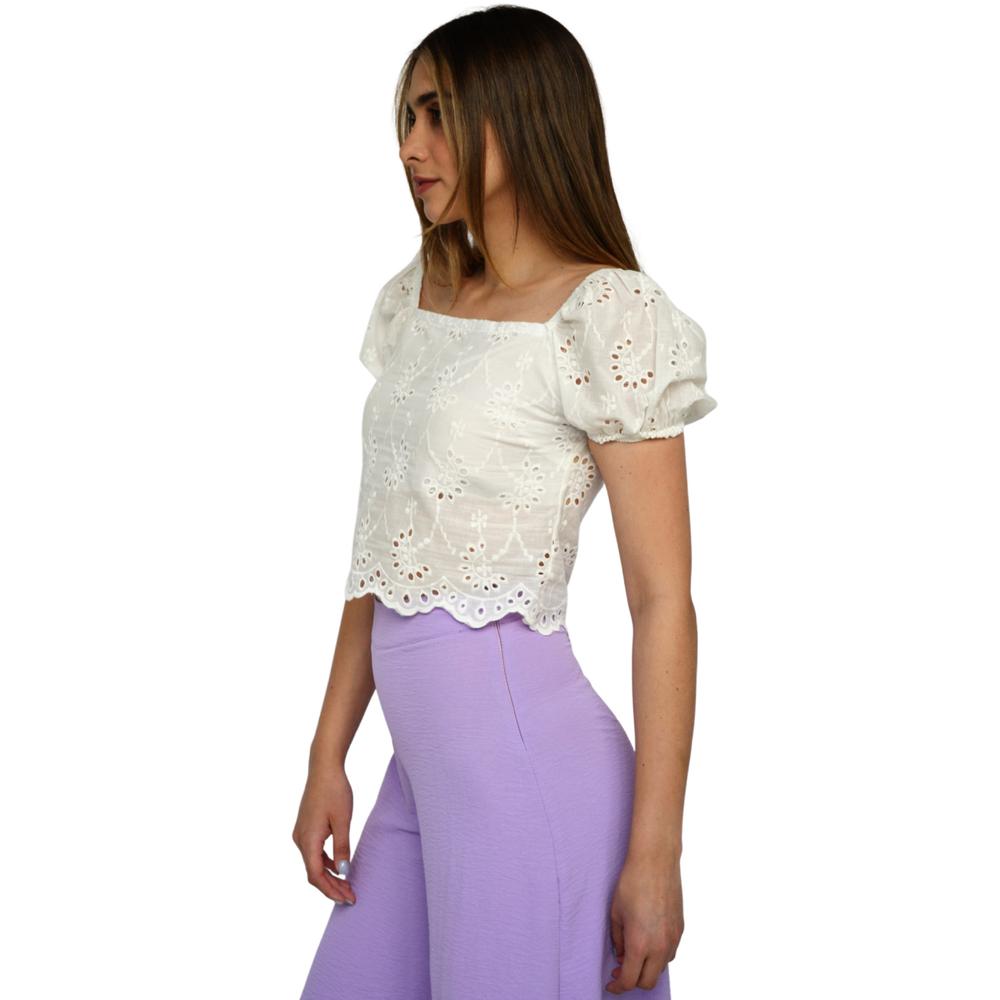Foto 2 | Blusa Bordada Roman Fashion 0365 color Blanco