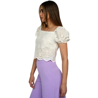 Foto 2 | Blusa Bordada Roman Fashion 0365 color Blanco