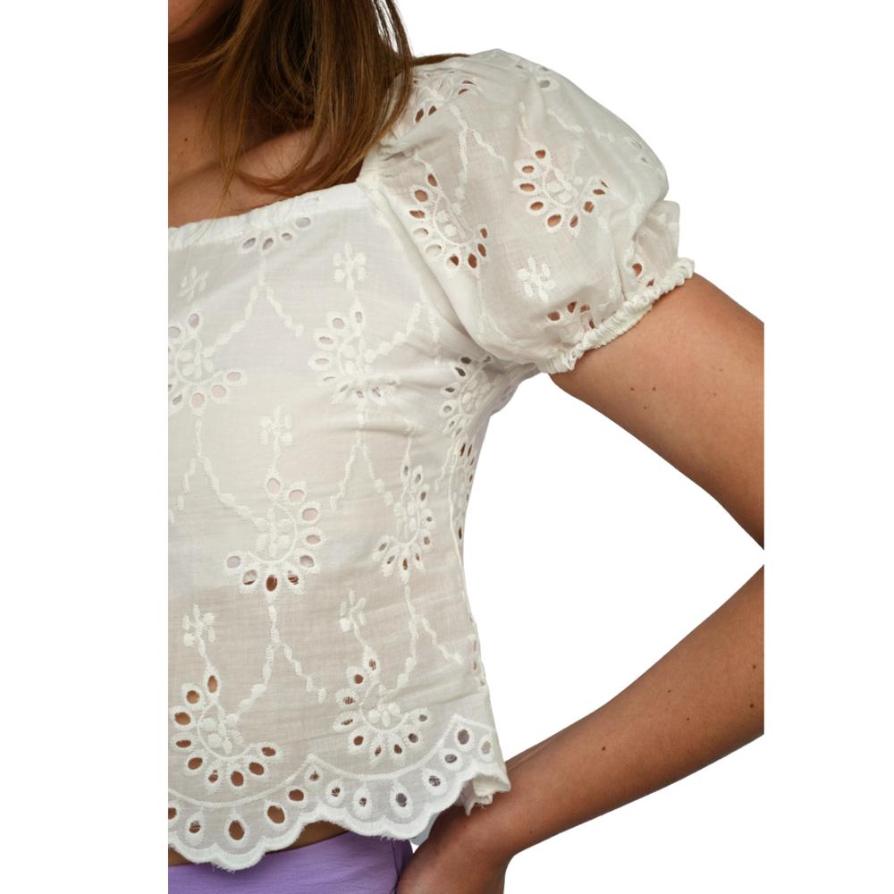 Foto 5 pulgar | Blusa Bordada Roman Fashion 0365 color Blanco