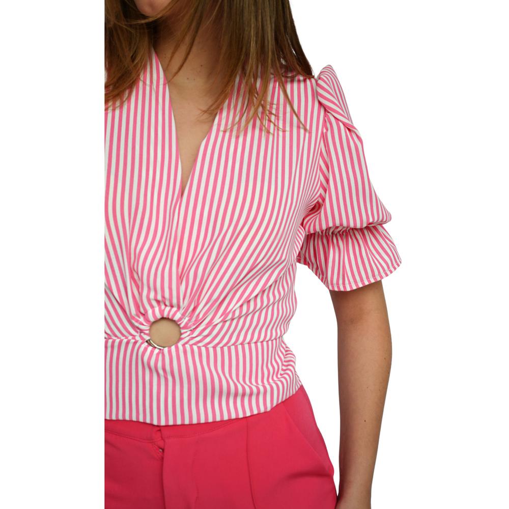 Foto 5 pulgar | Blusa Escote V ROMAN FASHION 0521 color Rosa