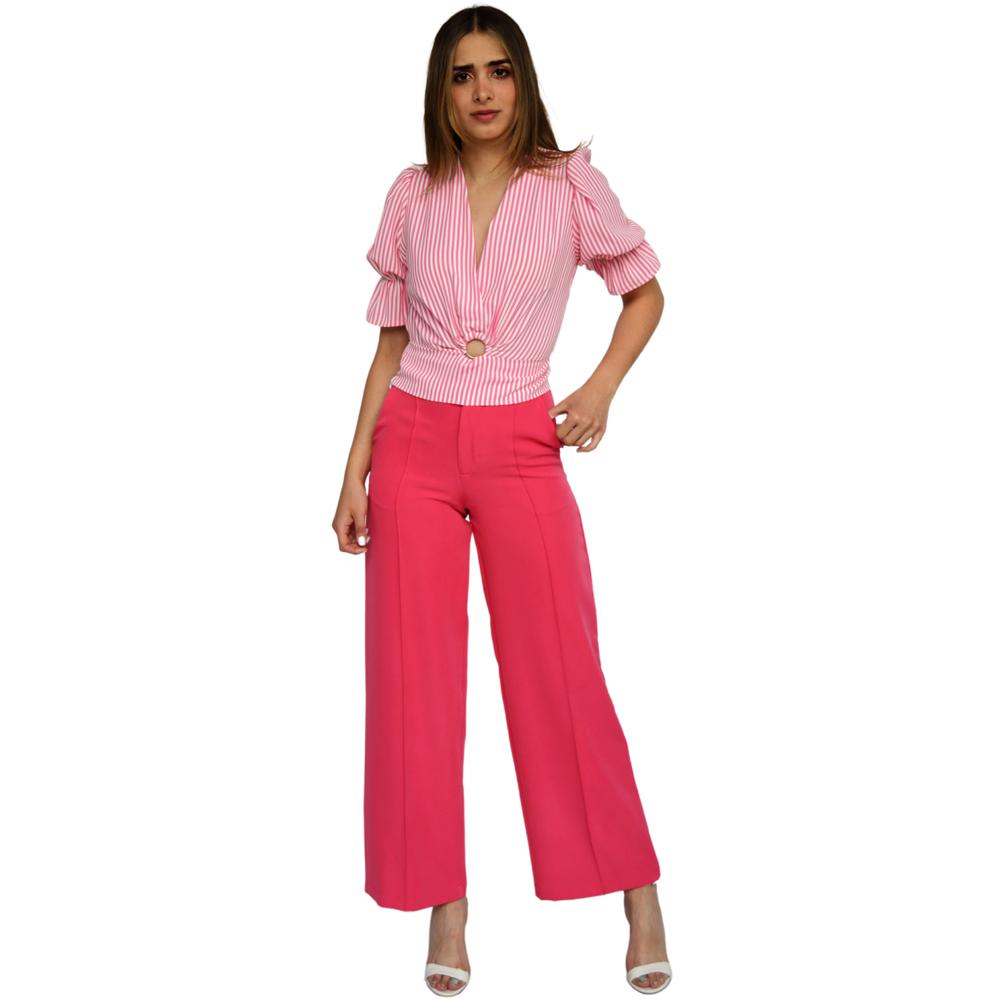 Foto 6 pulgar | Blusa Escote V ROMAN FASHION 0521 color Rosa