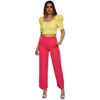Foto 5 | Crop Top ROMAN FASHION 0680 color Amarillo Escote Cuadrado