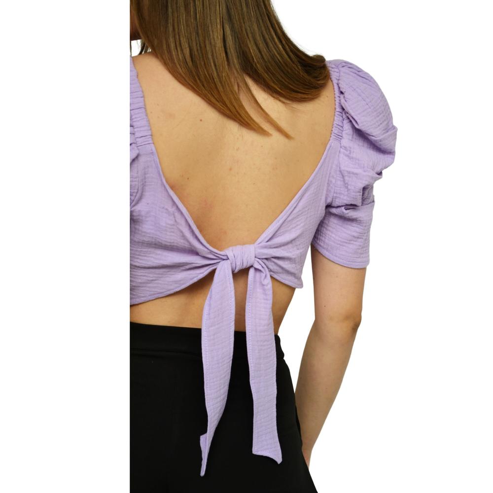 Foto 5 | Crop Top ROMAN FASHION 0680 color Púrpura Escote Cuadrado