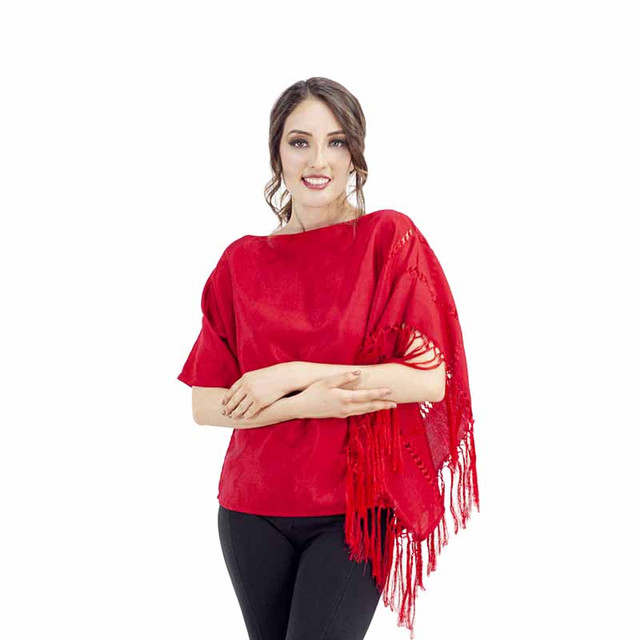 Foto 2 pulgar | Blusa A ÁNGELOZANO color Rojo Rebozo Liso