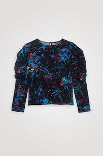 Foto 1 | Blusa Mangas Abullonadas Desigual Negra para Mujer