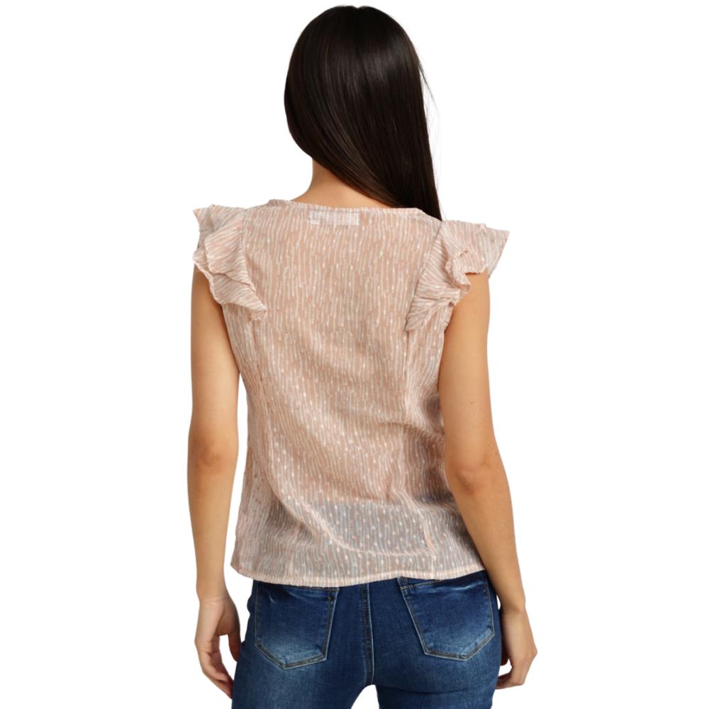 Foto 4 pulgar | Blusa de Chifón Roman Fashion Juvenil 2669 Beige
