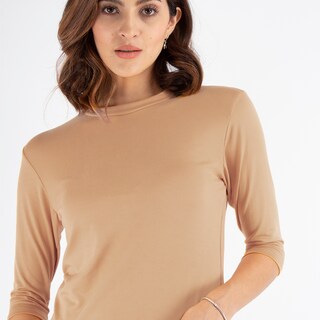 Foto 4 | Playera Básica Amad SS23-B05-ND-S color Beige Manga 3/4