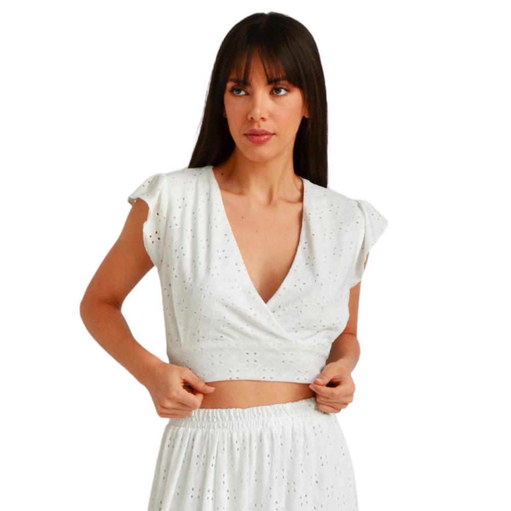 Foto 2 pulgar | Crop Top Sin Manga Roman Fashion BL-ELY-0315 color Blanco