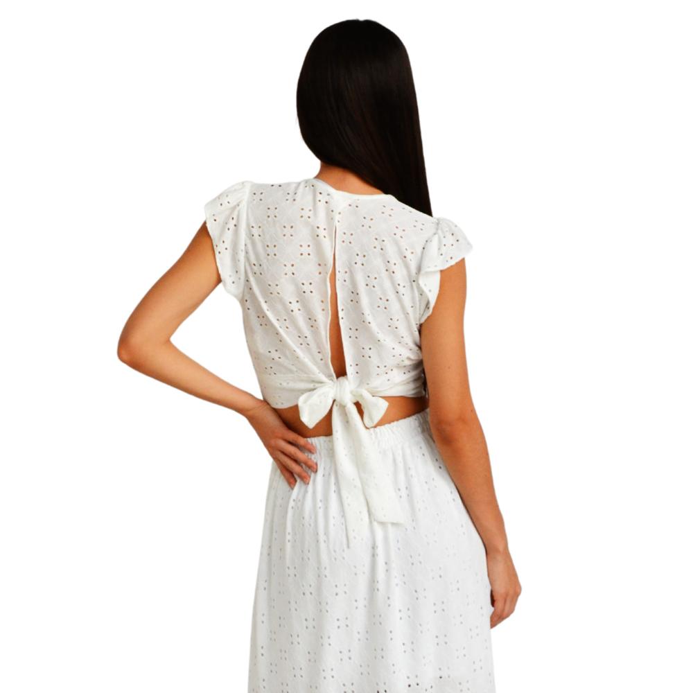 Foto 4 pulgar | Crop Top Sin Manga Roman Fashion BL-ELY-0315 color Blanco