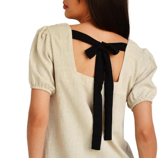 Foto 4 | Blusa Juvenil Escote Cuadrado Roman Fashion 617 color Beige