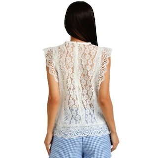 Foto 3 | Blusa de Encaje Juvenil 10757 color Blanco