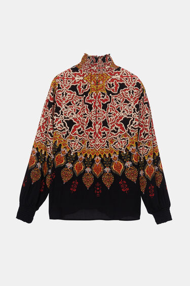 Blusa Estampada Desigual Manga Larga color Negro
