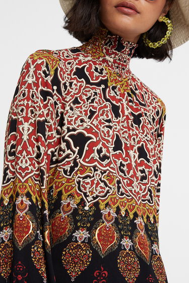 Foto 6 pulgar | Blusa Estampada Desigual Manga Larga color Negro