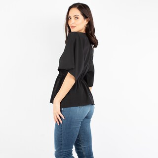Foto 2 | Blusa Manga Amplia Con Elástico En La Cintura Amad Color Negro