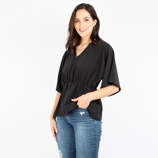 Foto 5 | Blusa Manga Amplia Con Elástico En La Cintura Amad Color Negro