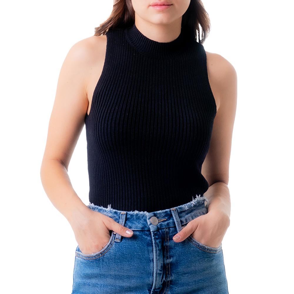 Blusa Básica Cuello Alto Balam /juvenil, 0087 (negro) Negro
