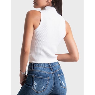 Foto 3 | Blusa Básica Sin Mangas Balam, 0084 (blanco) Blanco