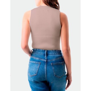 Foto 3 | Blusa Básica Cuello Alto Balam /juvenil, 0087 (beige) Beige