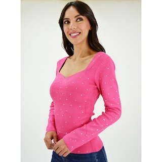 Foto 2 | Blusa De Canale Con Pedrería Roman Fashion /juvenil, 975 (fiusha) Color Rosa