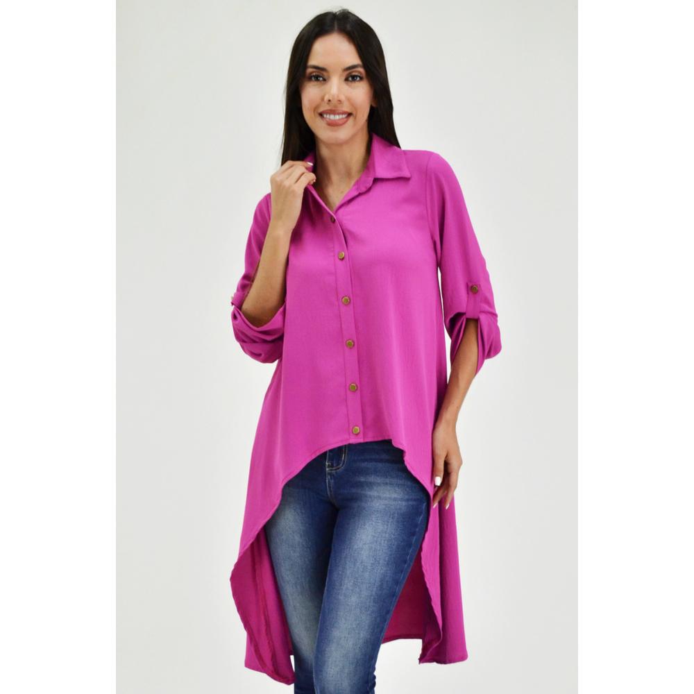 Maxiblusa Asimétrica Roman Fashion Juvenil 1060 color Rosa