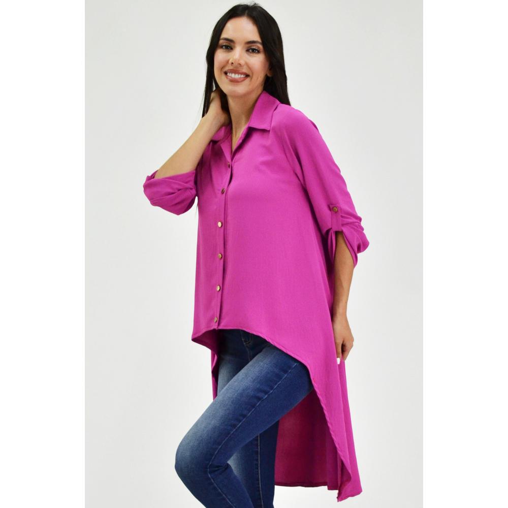 Foto 3 pulgar | Maxiblusa Asimétrica Roman Fashion Juvenil 1060 color Rosa