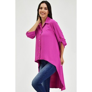 Foto 2 | Maxiblusa Asimétrica Roman Fashion Juvenil 1060 color Rosa
