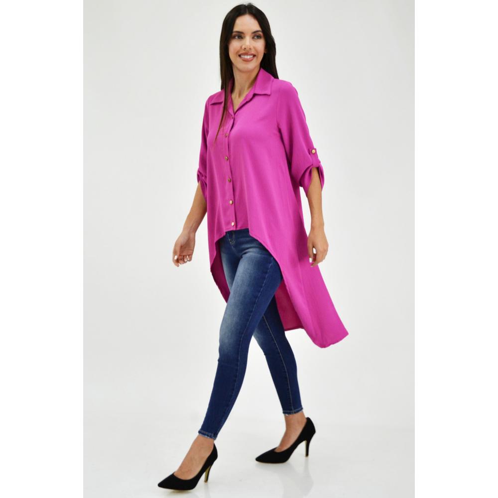 Foto 5 | Maxiblusa Asimétrica Roman Fashion Juvenil 1060 color Rosa
