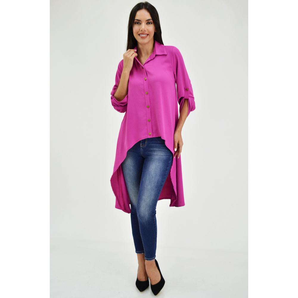 Foto 7 pulgar | Maxiblusa Asimétrica Roman Fashion Juvenil 1060 color Rosa