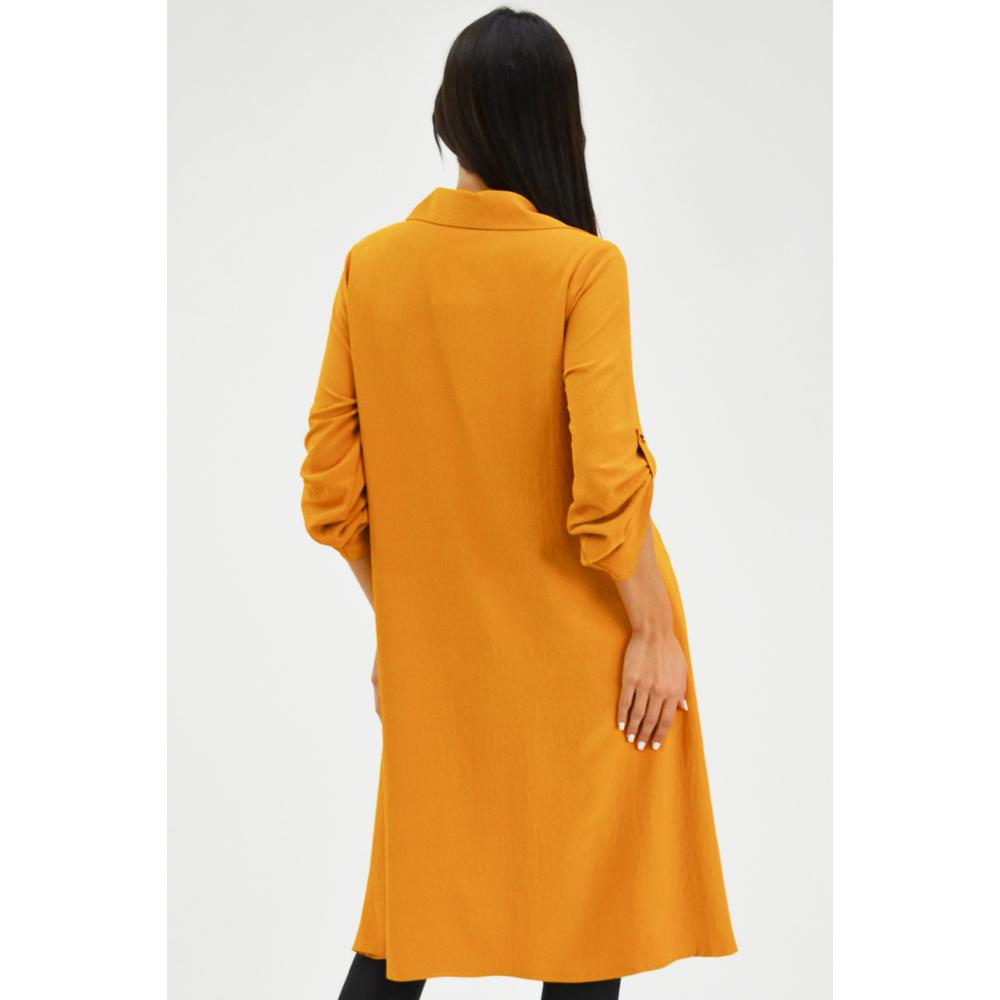 Foto 4 pulgar | Maxiblusa Asimétrica Roman Fashion Marrón para Mujer