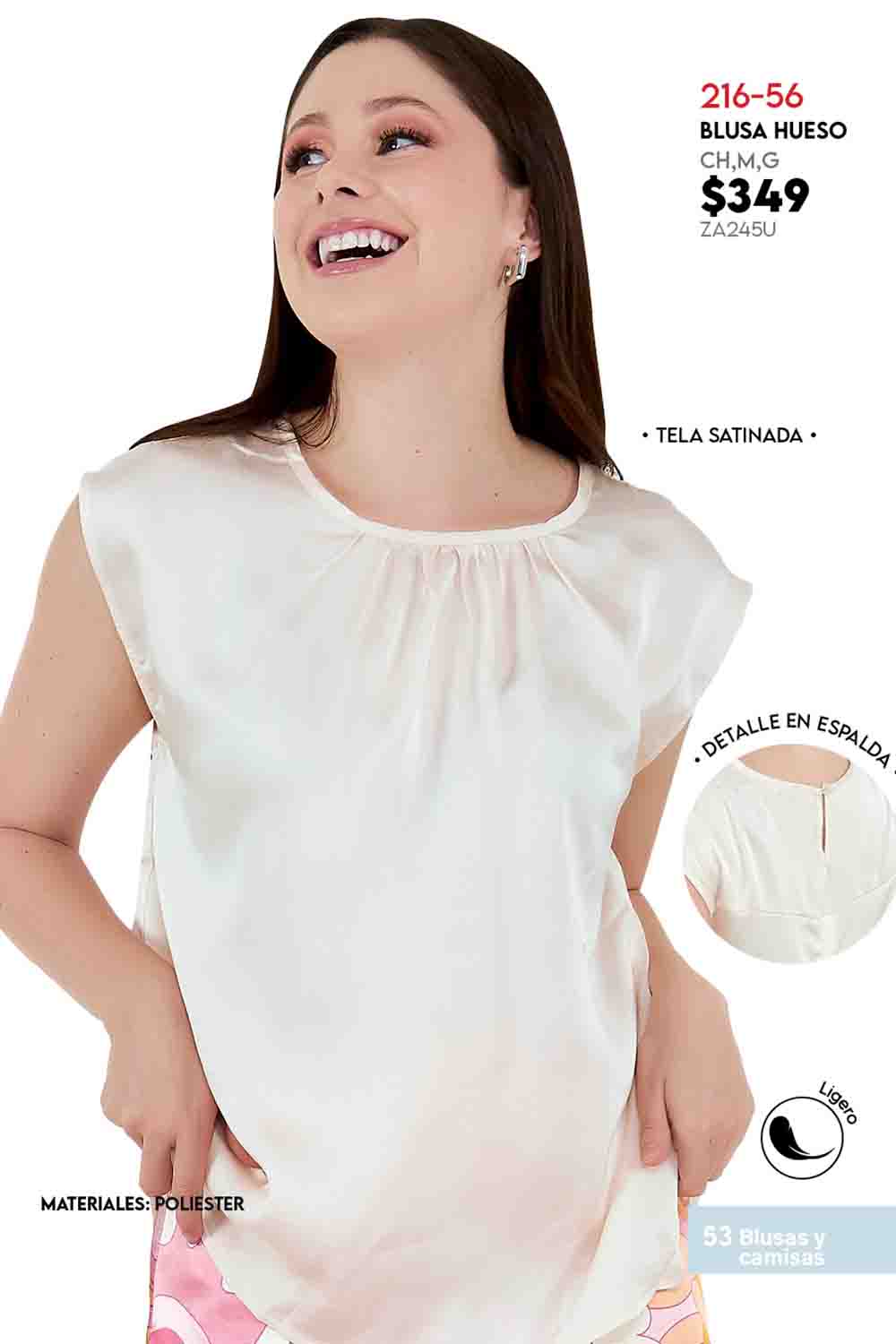 Foto 4 pulgar | Blusa Devendi Color Beige Satin