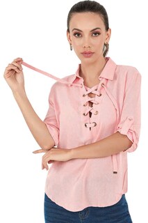 Foto 1 | Blusa Devendi Color Rosa Cintas
