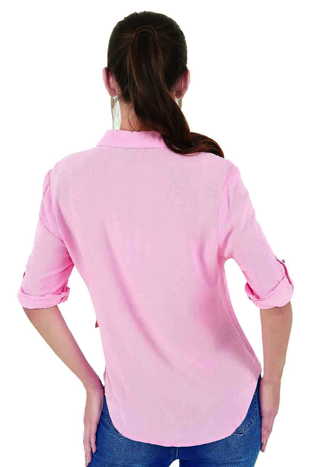 Foto 3 pulgar | Blusa Devendi Color Rosa Cintas