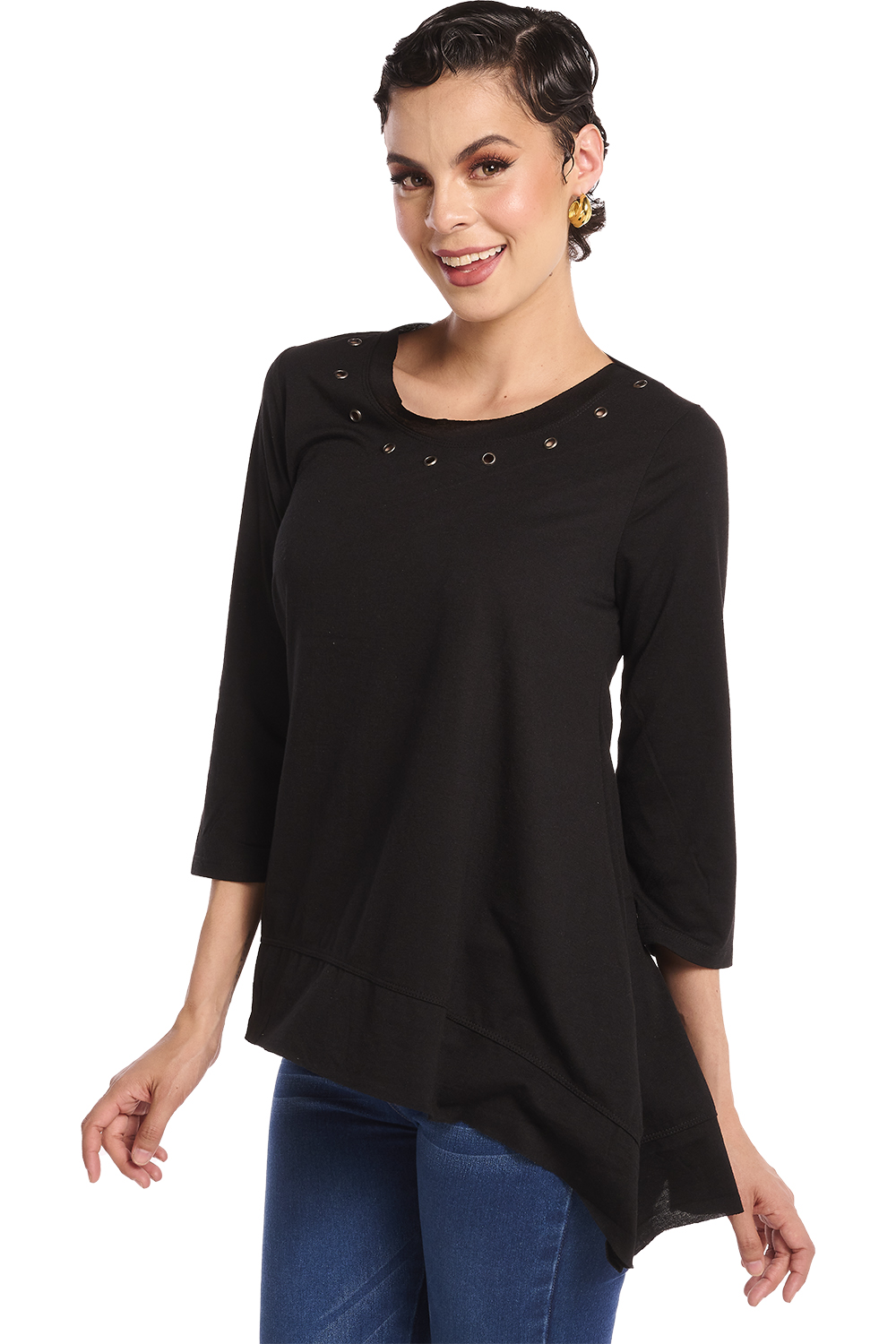 Blusa Devendi color Negro para Mujer