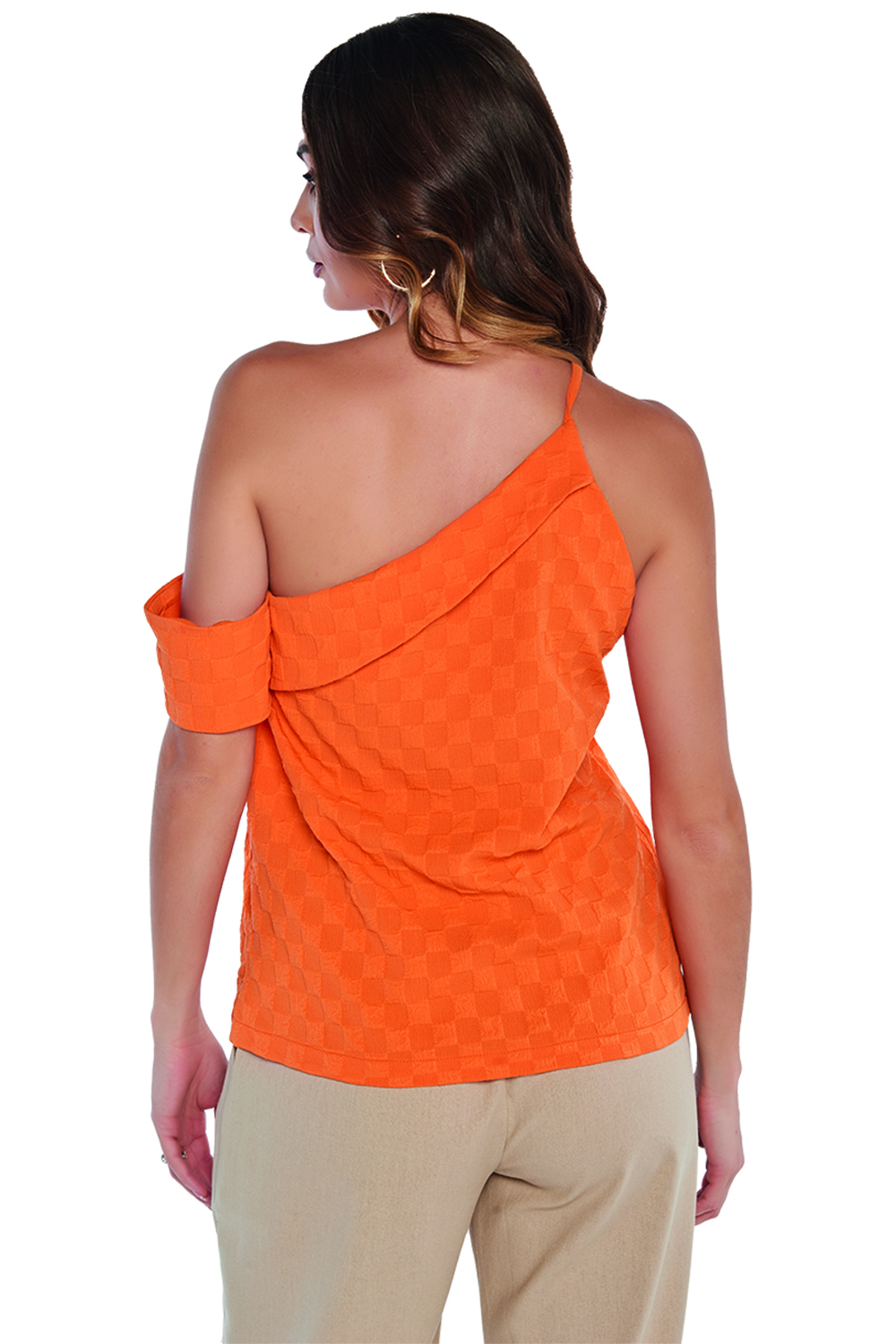 Foto 3 pulgar | Blusa Devendi color Naranja para Mujer