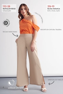 Foto 3 | Blusa Devendi color Naranja para Mujer