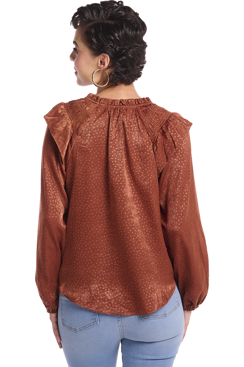 Foto 2 | Blusa Devendi color Café para Mujer