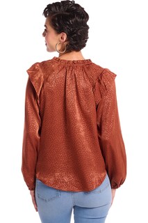 Foto 2 | Blusa Devendi color Café para Mujer