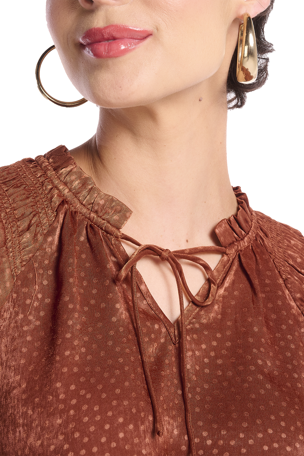 Foto 4 pulgar | Blusa Devendi color Café para Mujer