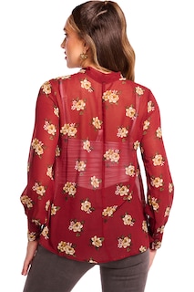 Foto 2 | Blusa Devendi color Tinto para Mujer