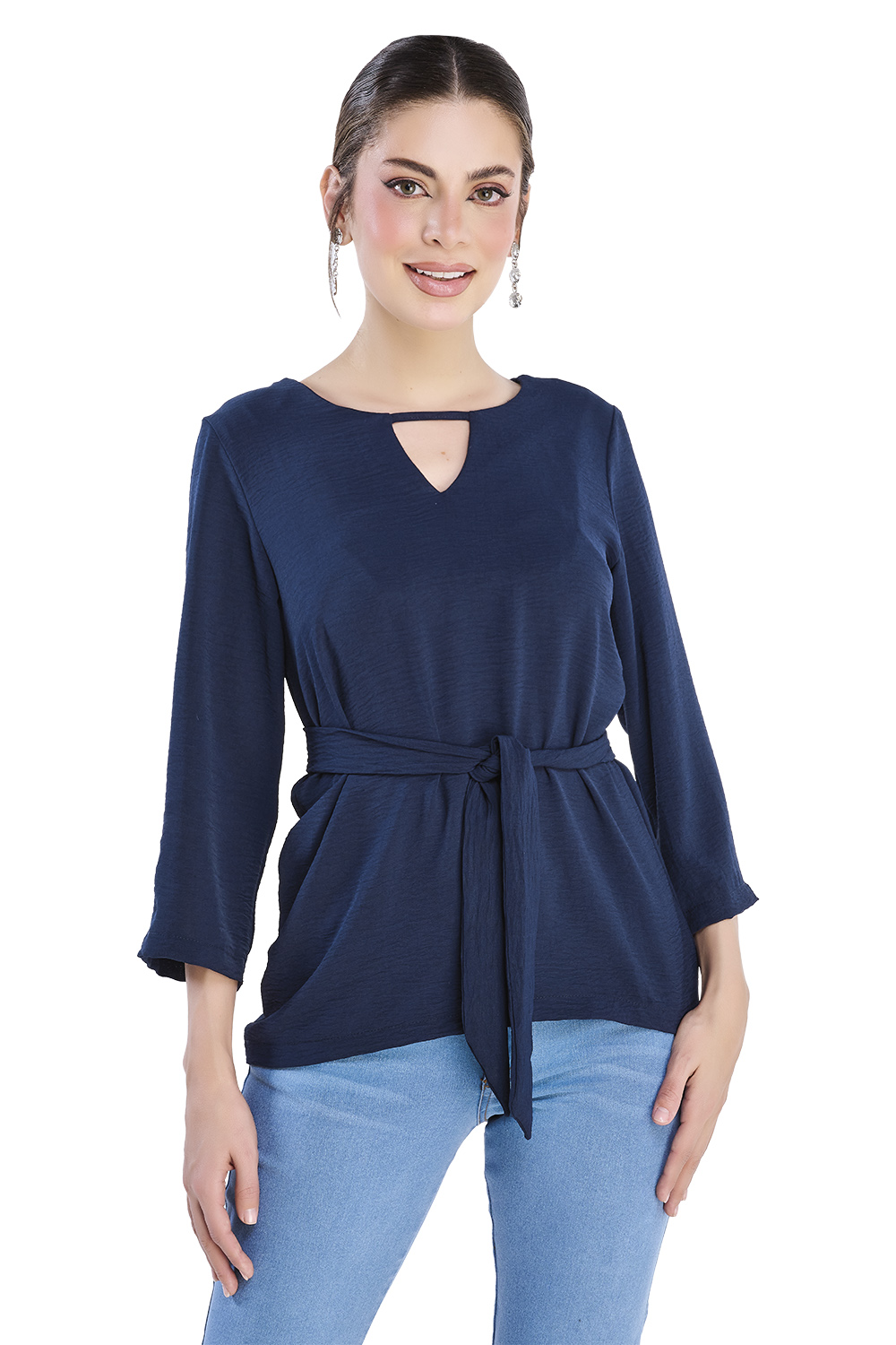 Blusa Devendi color Azul Ligera