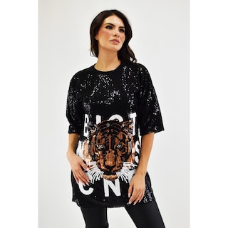 Foto 1 | Blusa Roman Fashion Negra para Mujer