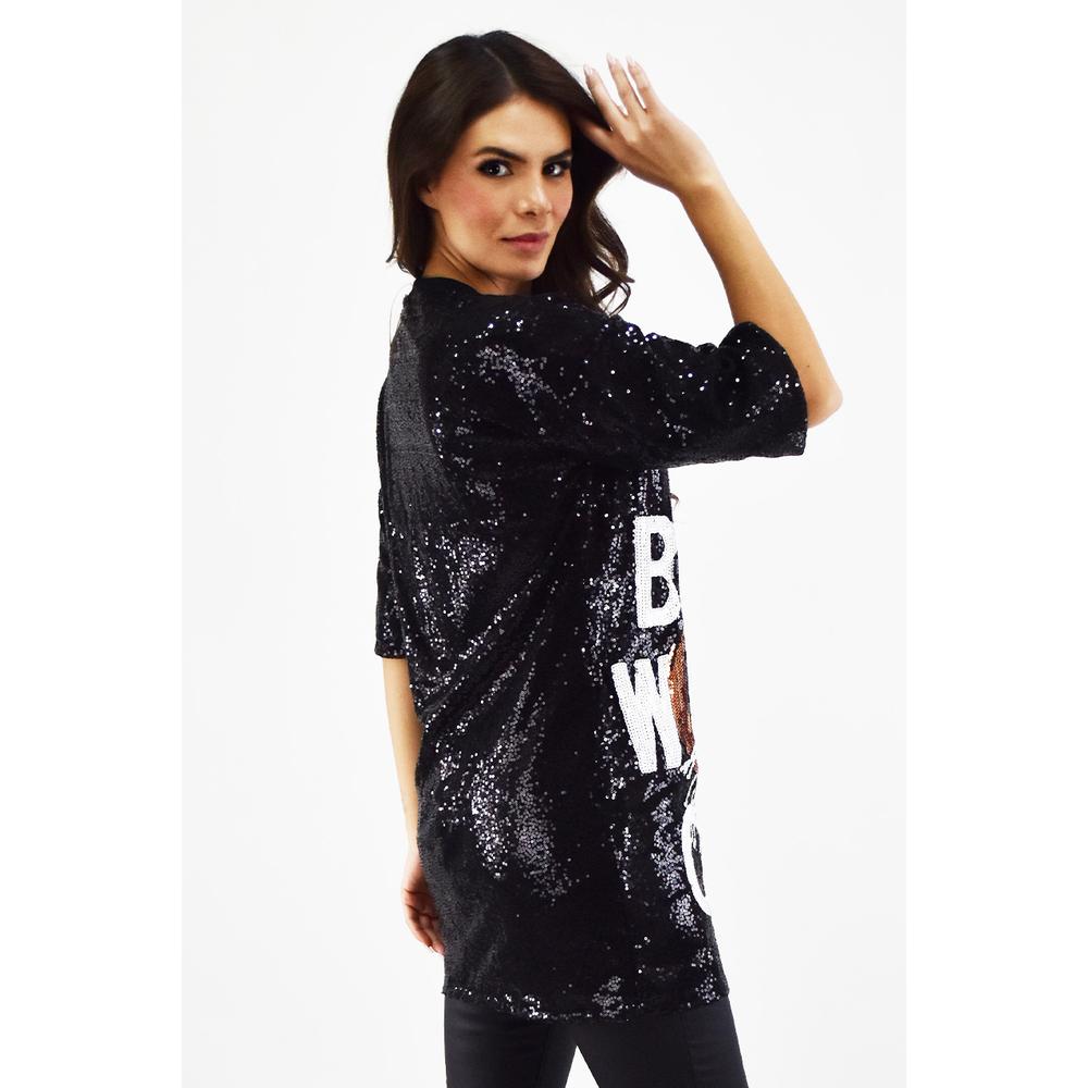 Foto 3 pulgar | Blusa Roman Fashion Negra para Mujer