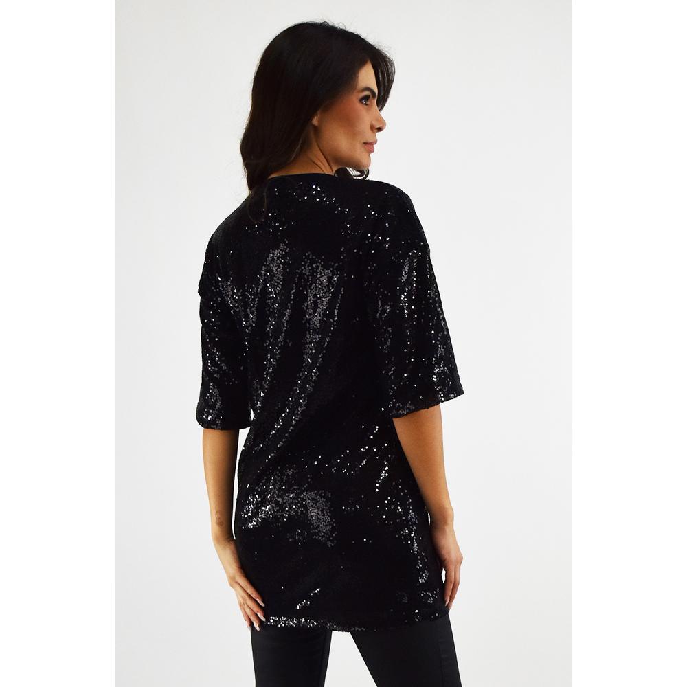Foto 4 pulgar | Blusa Roman Fashion Negra para Mujer